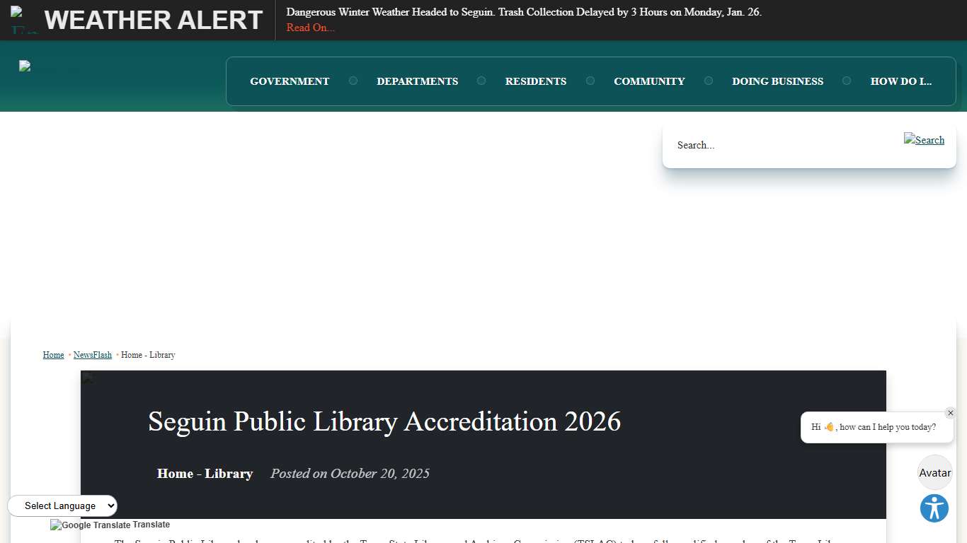 Seguin Public Library Accreditation 2026 • Seguin, TX